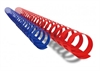 Plastspiral Acco 6 mm, 21 ringe, rød eller blå - 100/pk.